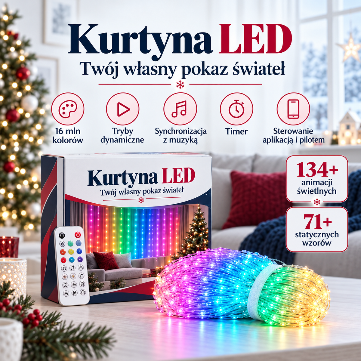 Weihnachts-LED-Lichtervorhang