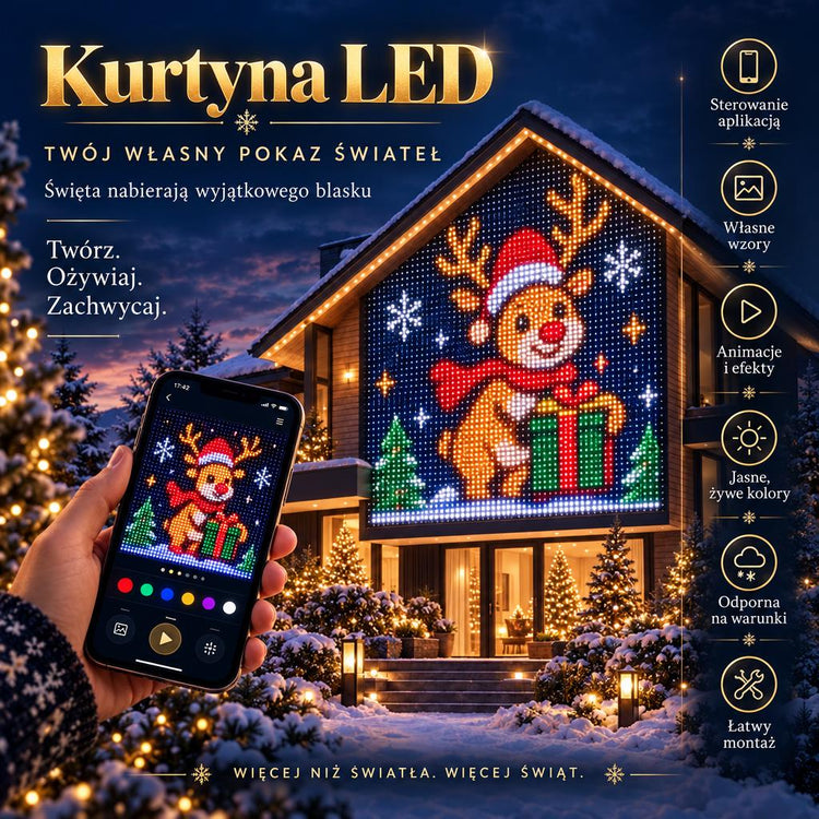 Kurtyna LED świąteczna